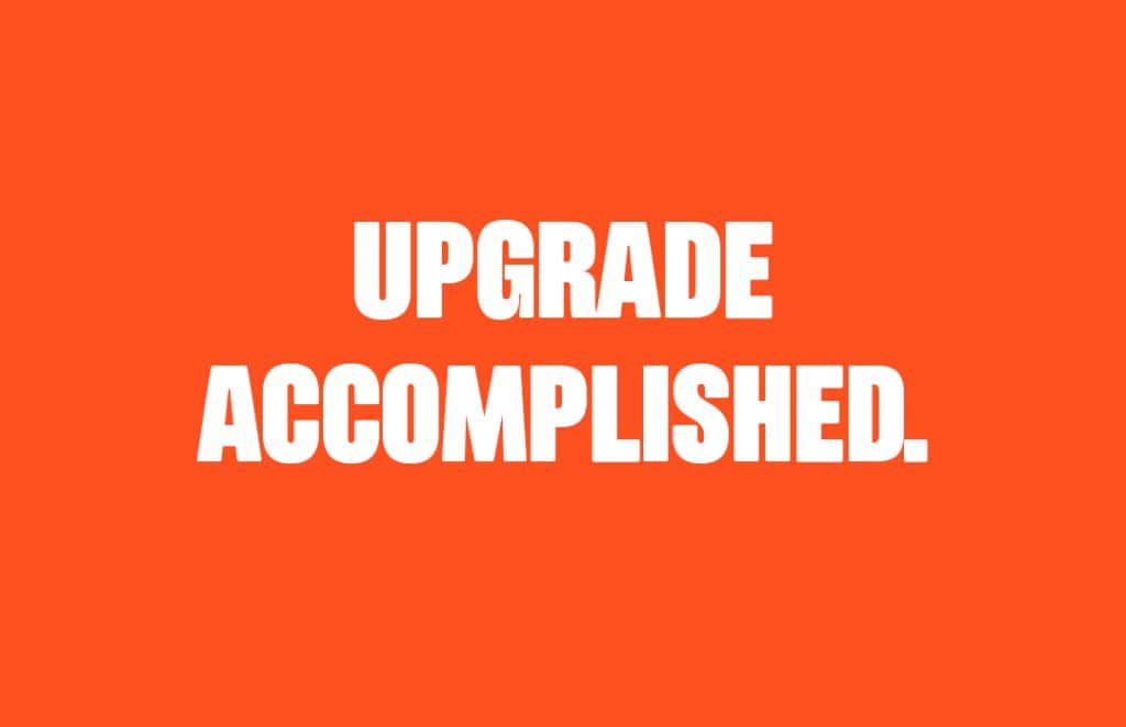 Upgrade accomplished - Textgrafik